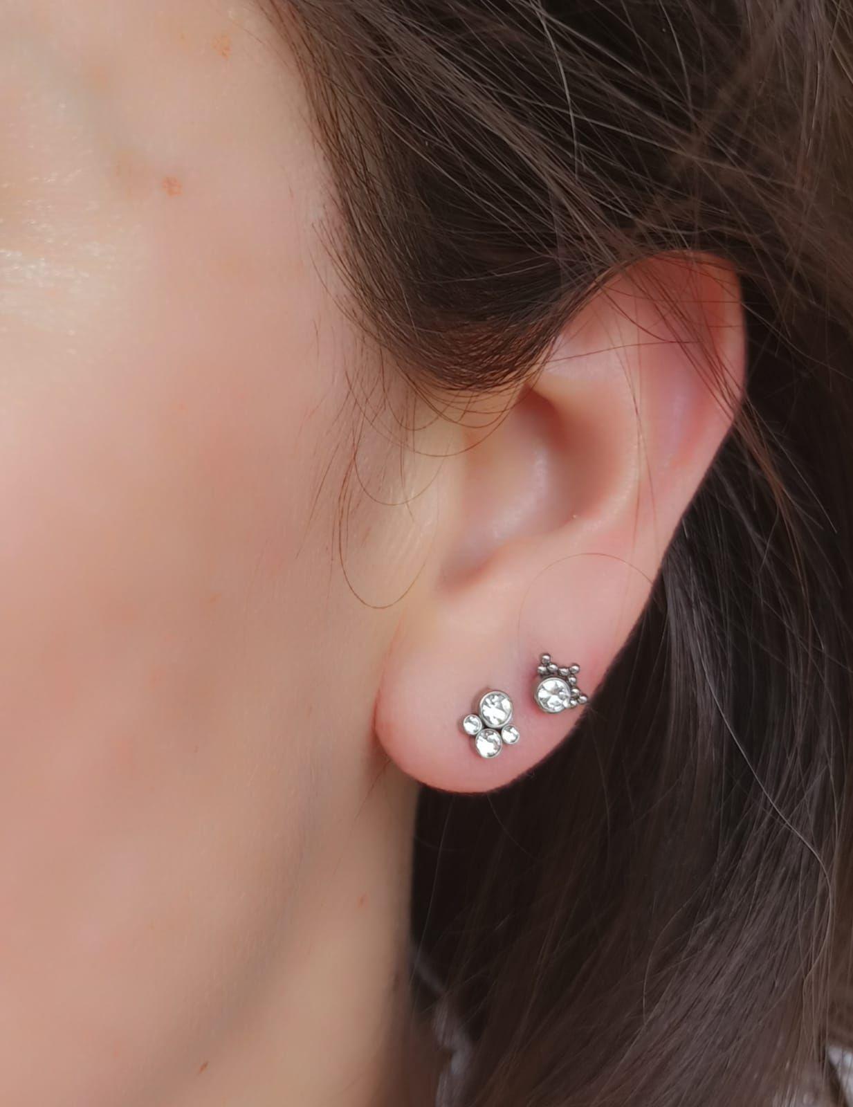 Piercing Oreja Tragus Conch Labret Modelo Corona Hipoalergenico Unidad-3