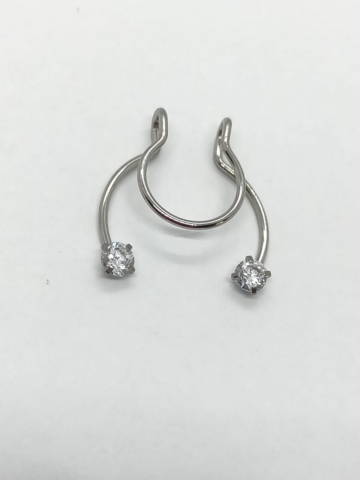 Piercing Zirconia Sin Hoyos Sin Perforación Septum zirconio blanco-2