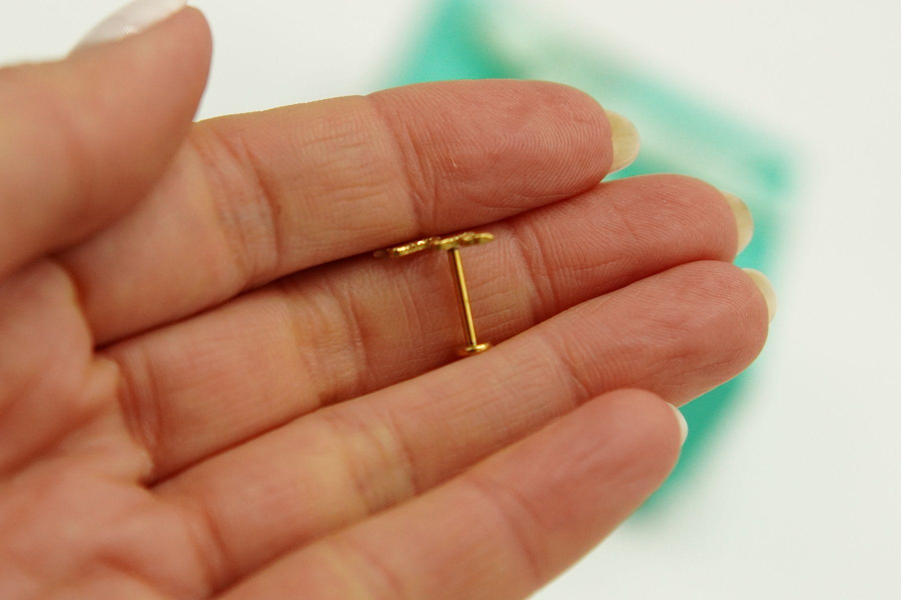 Piercing Labret Serpiente Chapada En Oro Titanio Astm F136-5