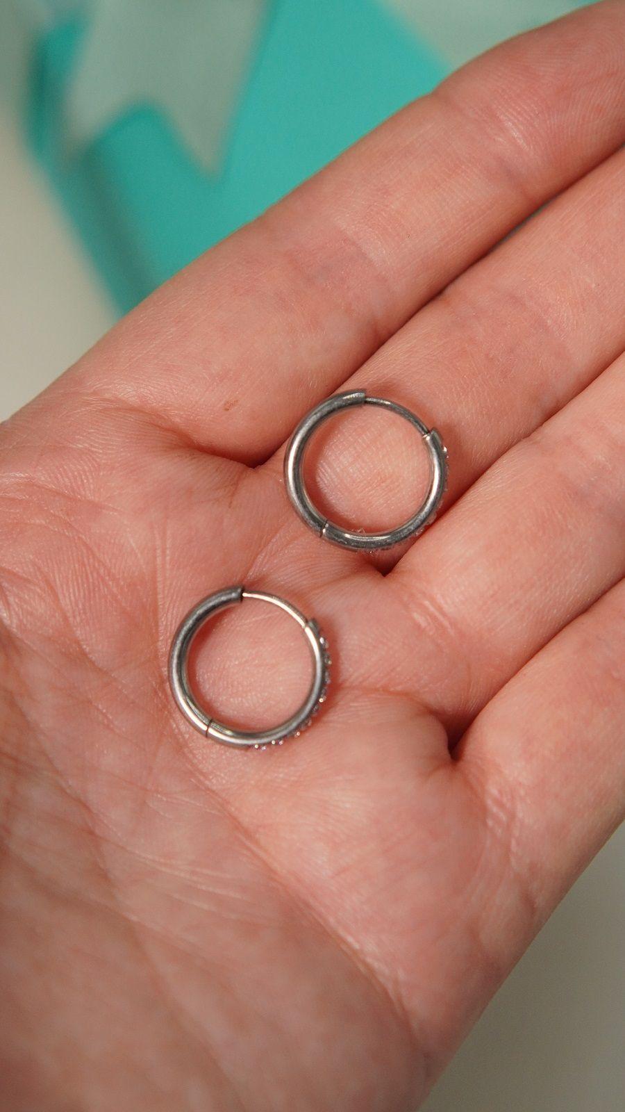 Argollas Aura Shine 12mm Titanio Astm F136 plateadas-2