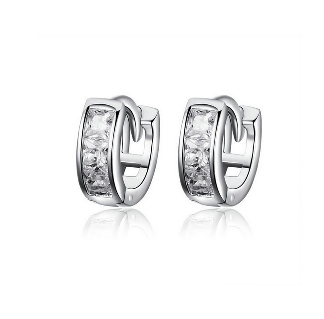 Argollas Chicas Zirconia Brillo Plata 925 Niñas Adultos Amor-0