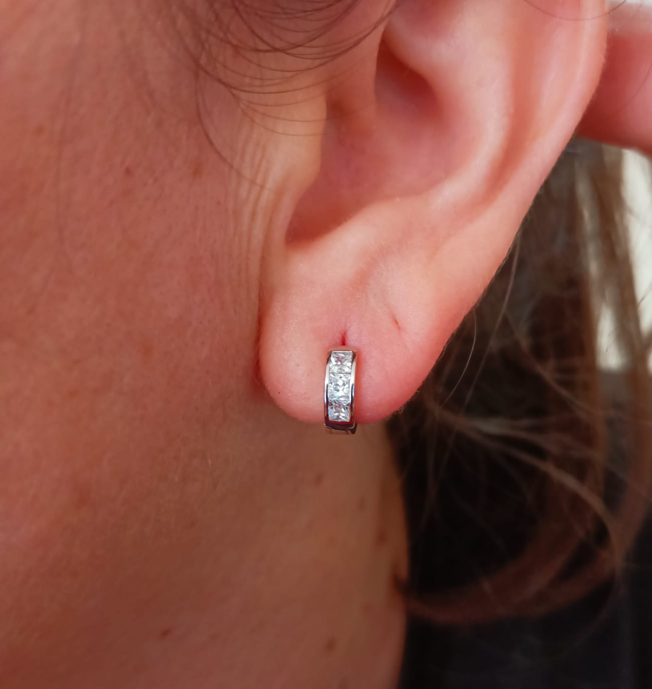 Argollas Chicas Zirconia Brillo Plata 925 Niñas Adultos Amor-1