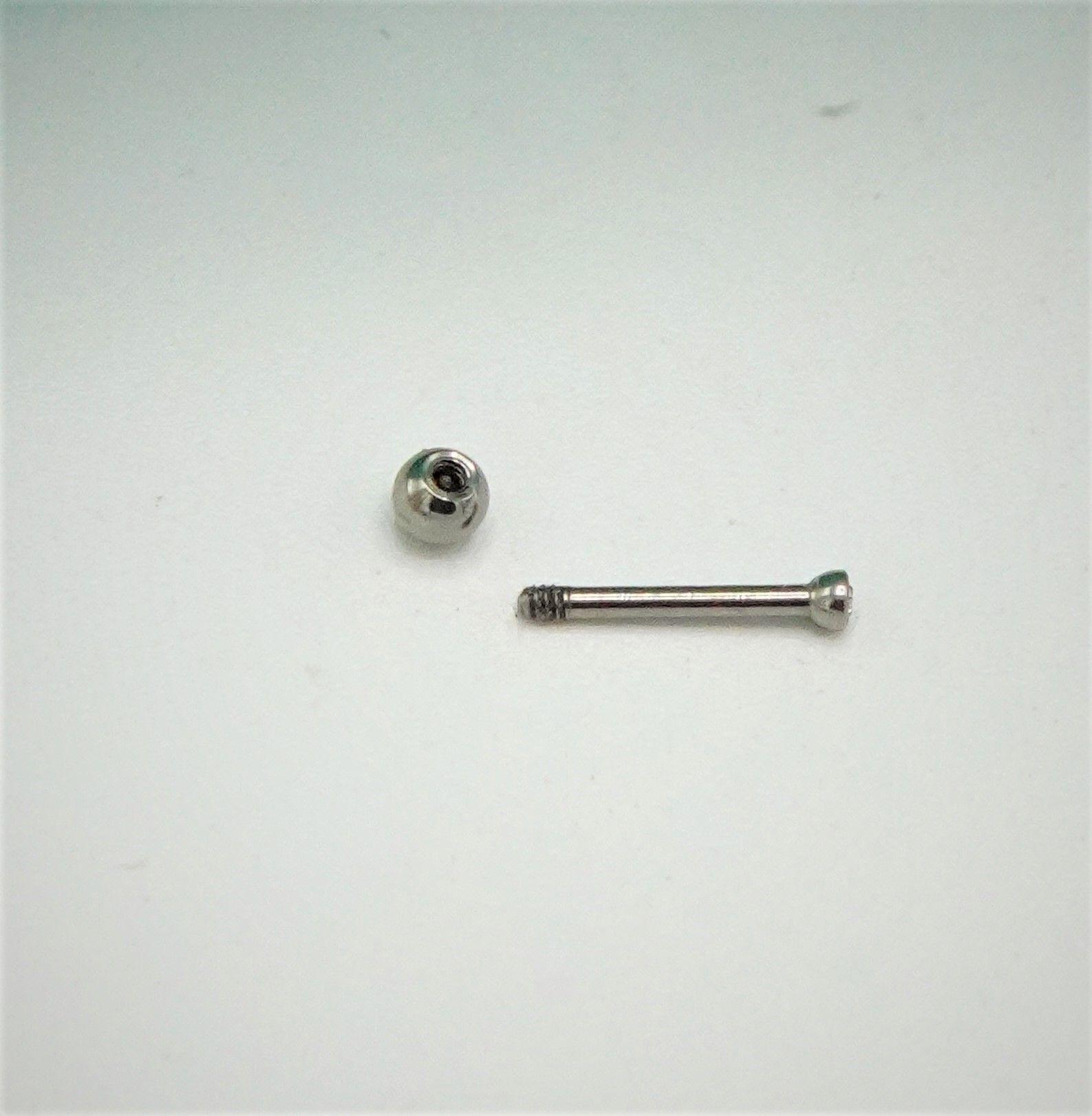 Piercing punto de luz facial oreja titanio ASTM F136 G23 plateado-3