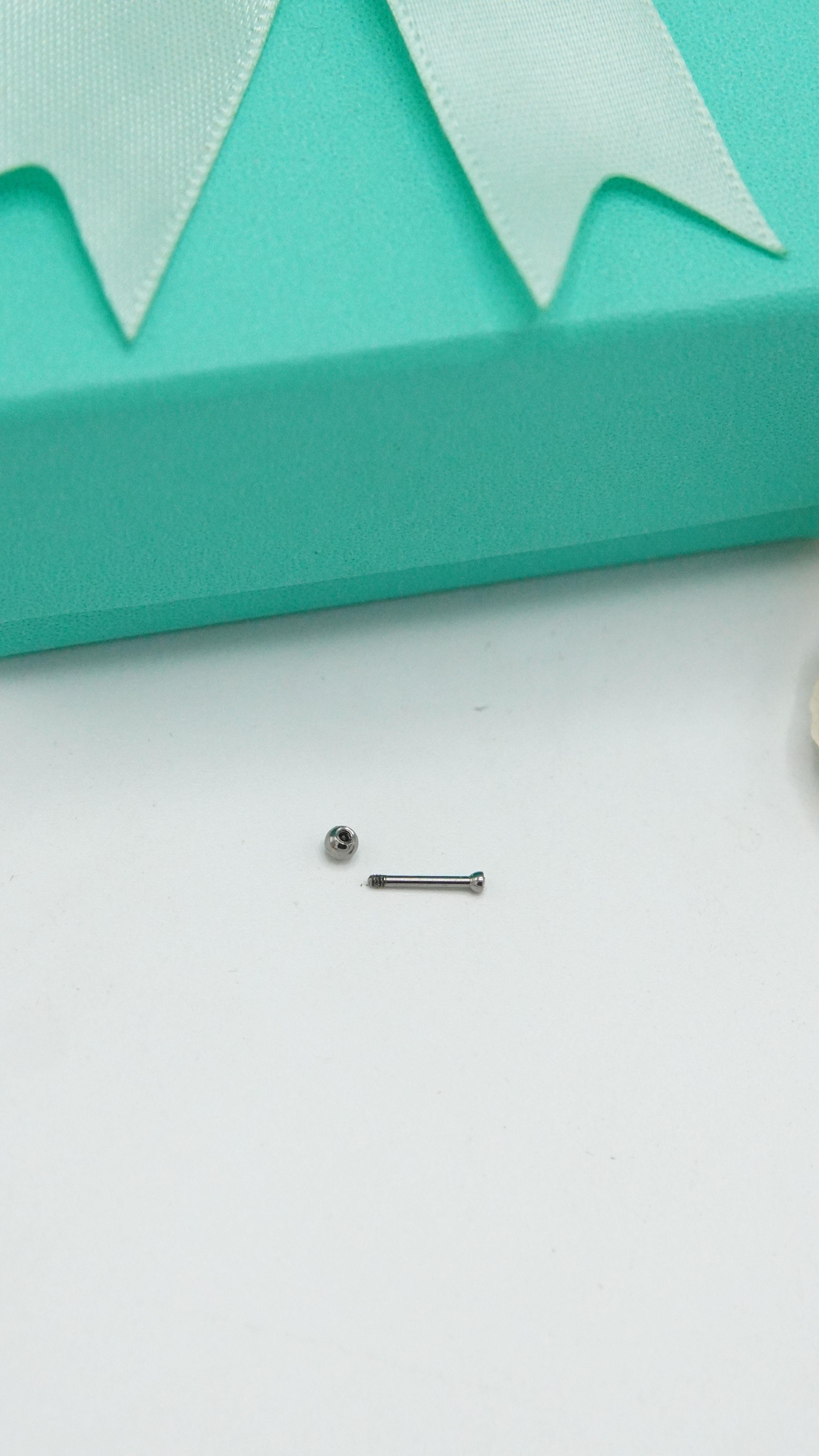 Piercing punto de luz facial oreja titanio ASTM F136 G23 plateado-4