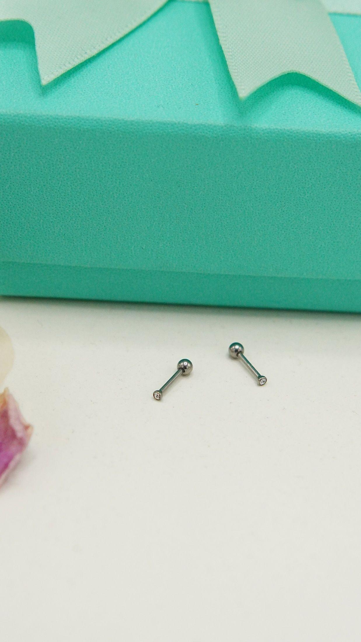 Piercing punto de luz facial oreja titanio ASTM F136 G23 plateado-5