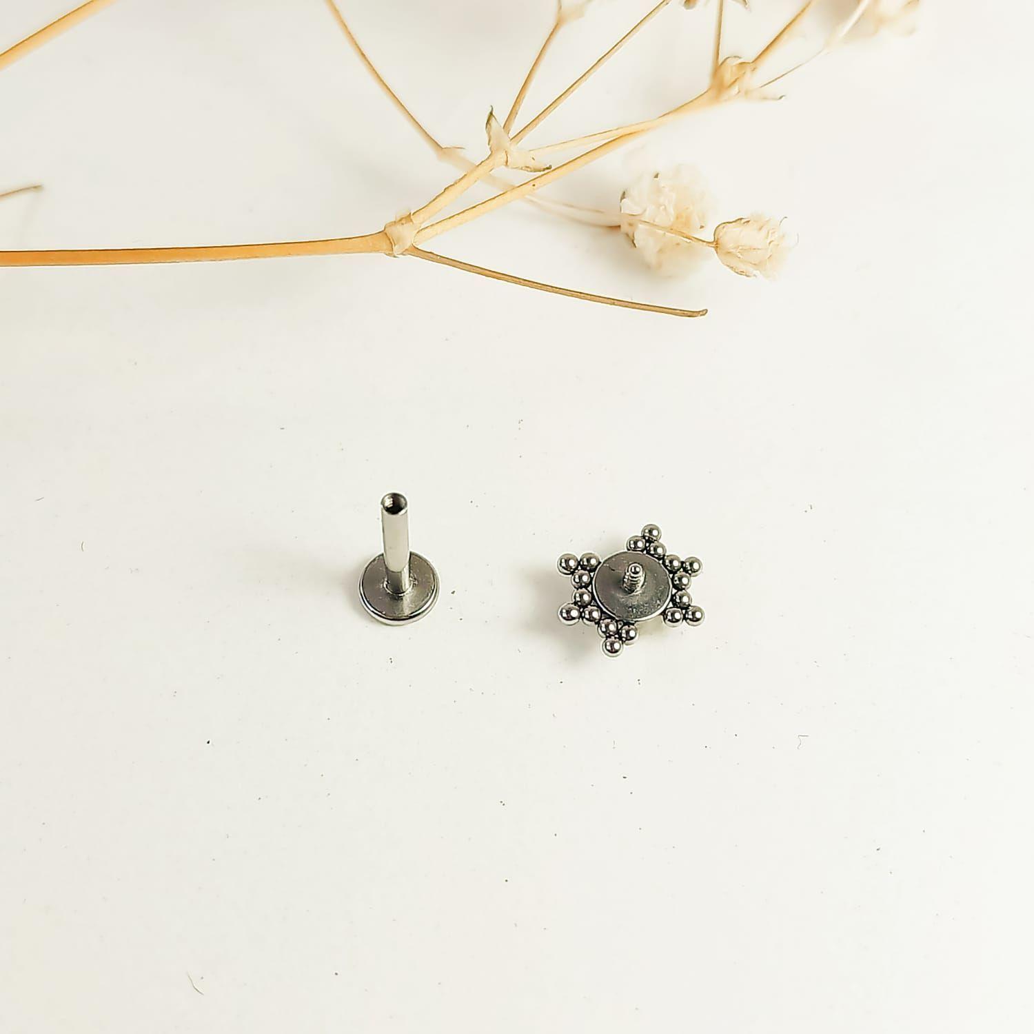 Piercing Oreja Tragus Conch Labret Modelo Spider Hipoalergénico Unidad-3