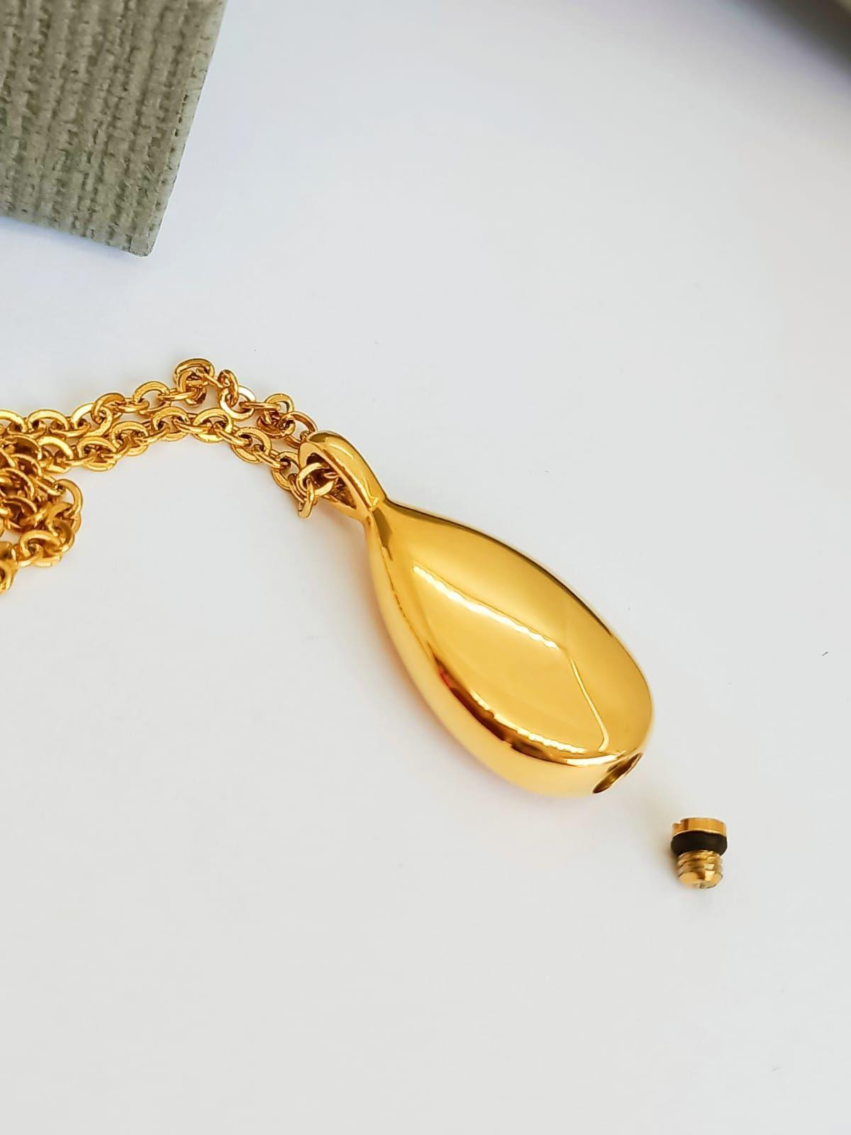 Colgante Anfora Cremacion Urna Cenizas Chapada En Oro 18k-1
