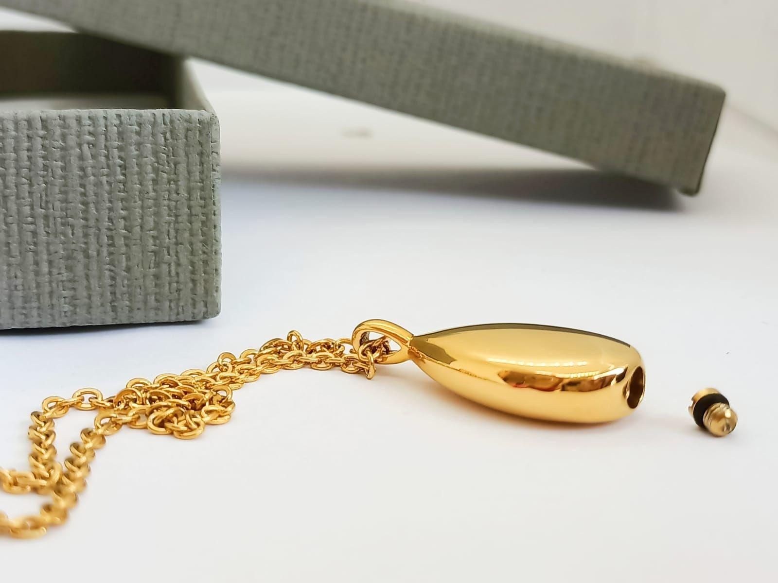 Colgante Anfora Cremacion Urna Cenizas Chapada En Oro 18k-2