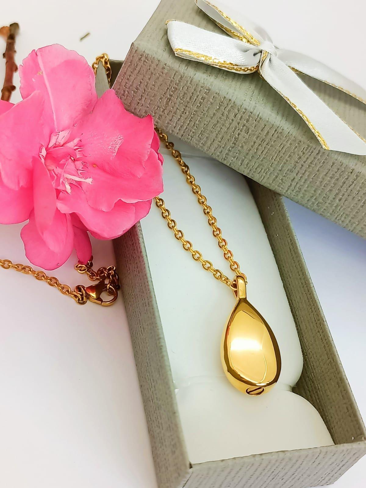 Colgante Anfora Cremacion Urna Cenizas Chapada En Oro 18k-4
