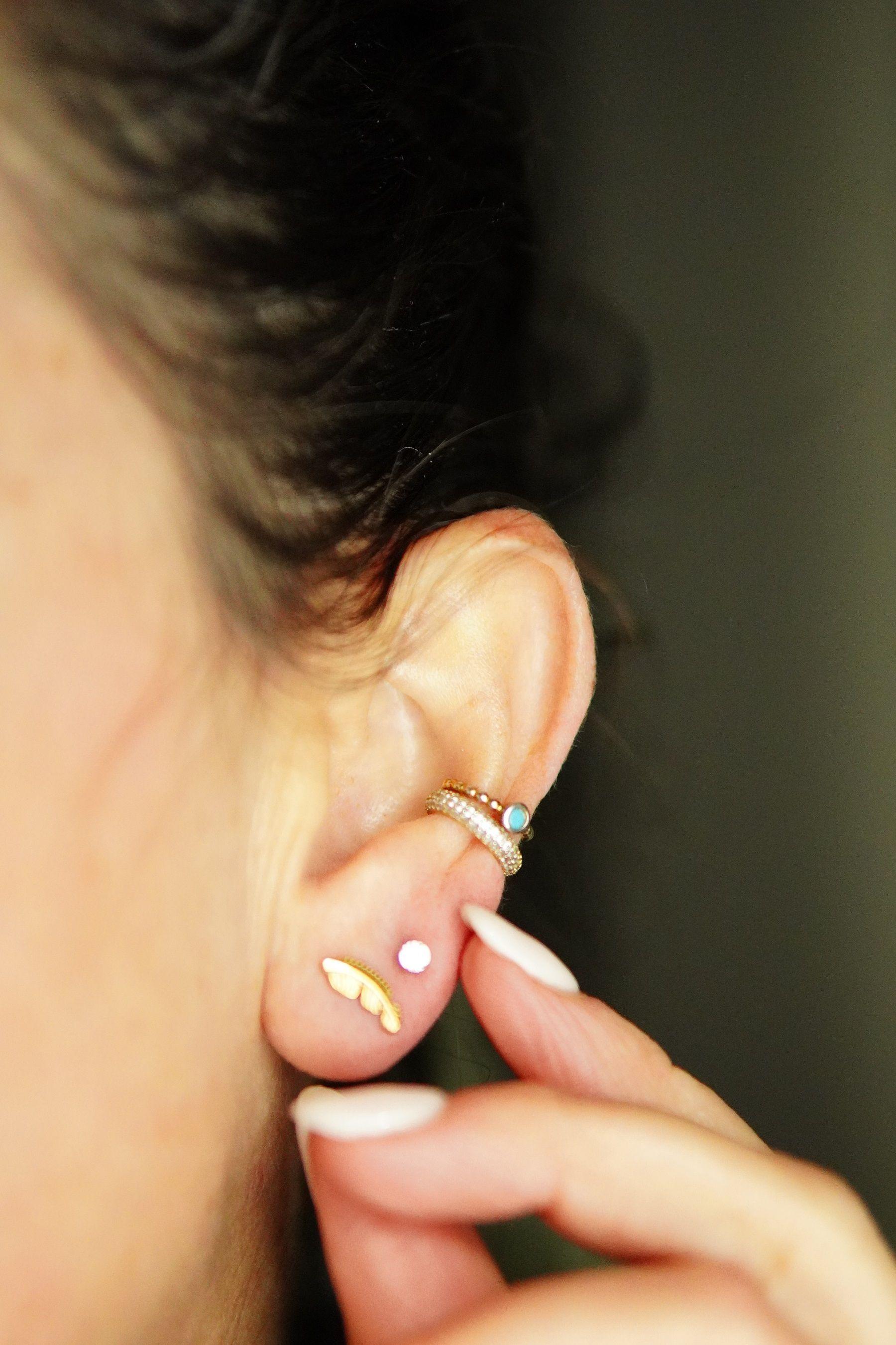 Piercing Labret Titanio Astm F136 G23 Hoja Chapada En Oro-8