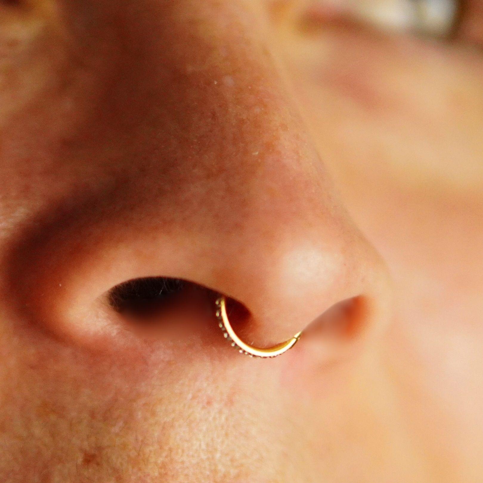 Argollas Huggies 8mm 16g Titanio F136 Zirconia Chapada Oro -3