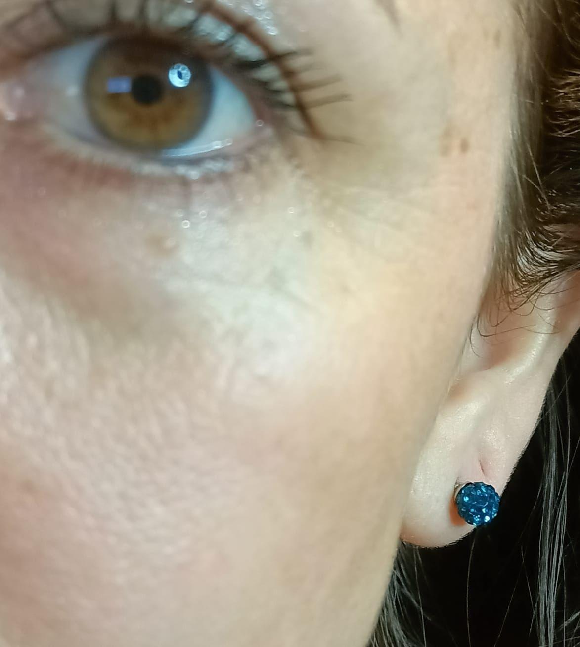 Aros Punto Luz Acero Bola Fuego azul oscuro-4