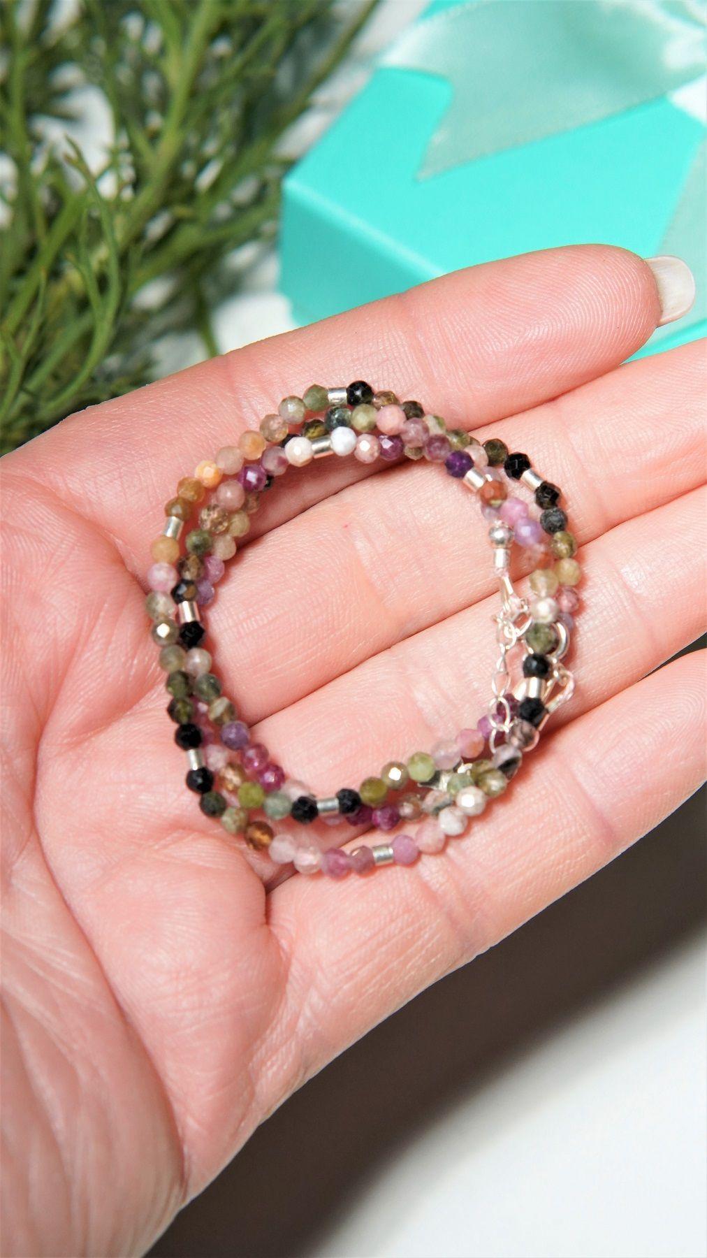 Collar gargantilla Turmalina 3mm plata fina 925 Terranova-3