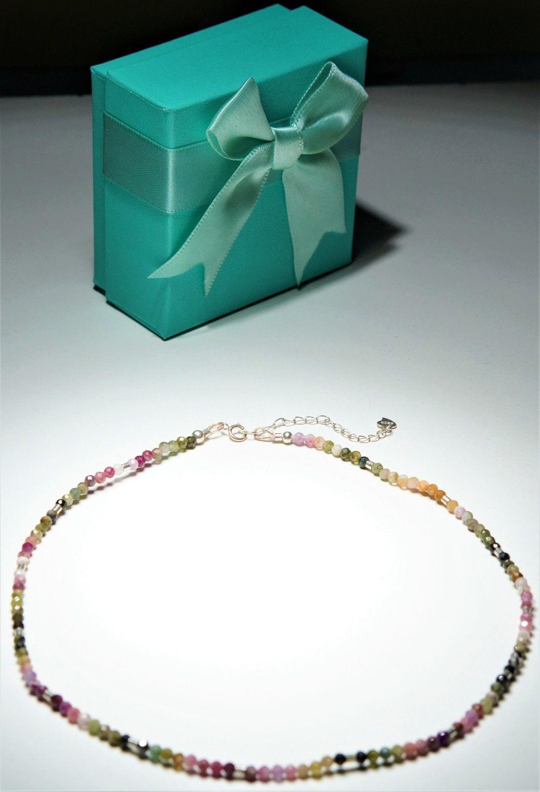 Collar gargantilla Turmalina 3mm plata fina 925 Terranova-4