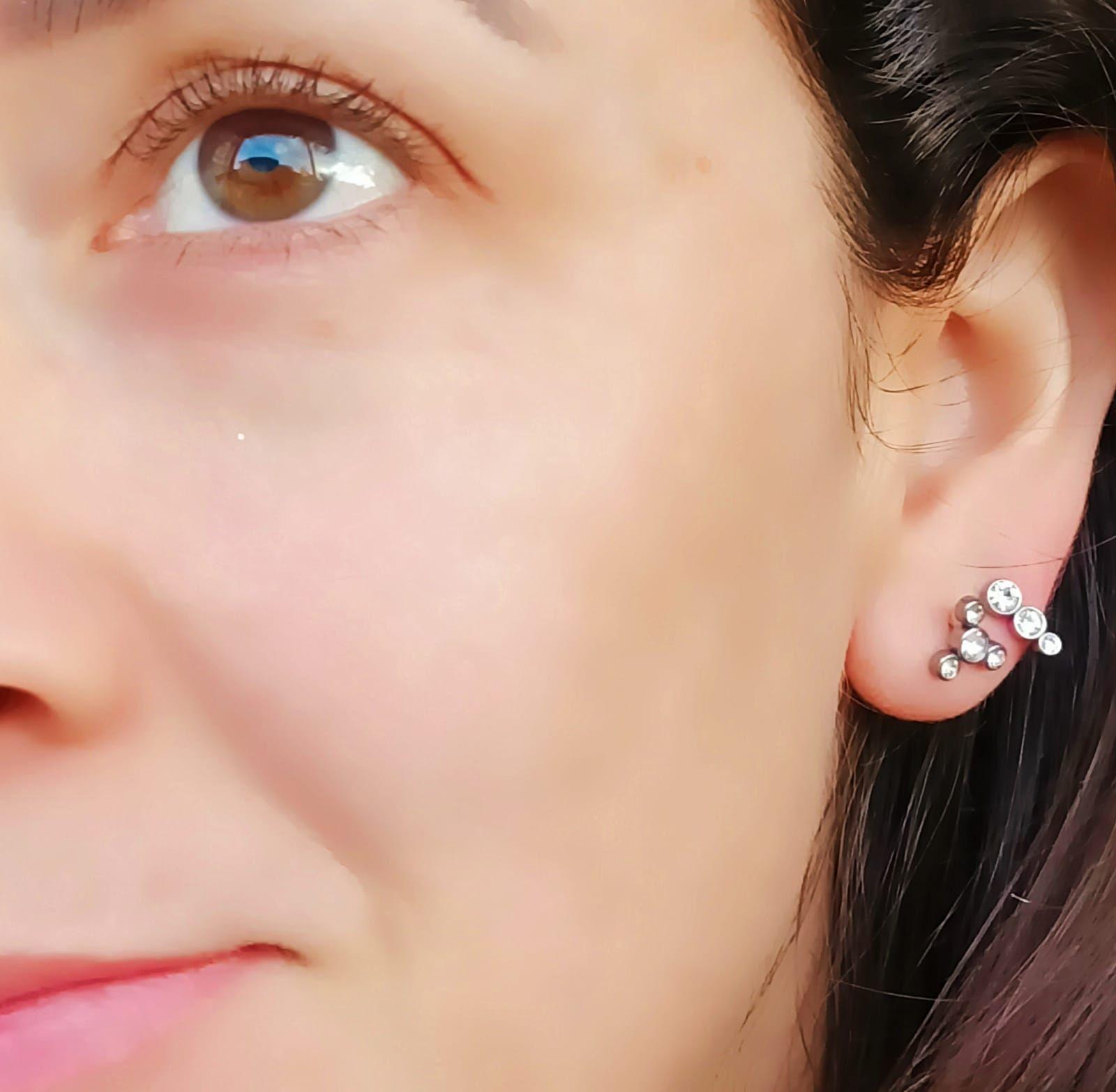 Piercing Tragus Conch Labret Modelo Trois Hipoalergénico Helix Unidad Punk-5