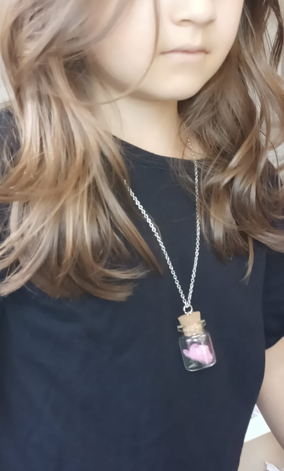Colgante Largo Rosa En Cristal Moderno Curioso Niñas Adultos-3