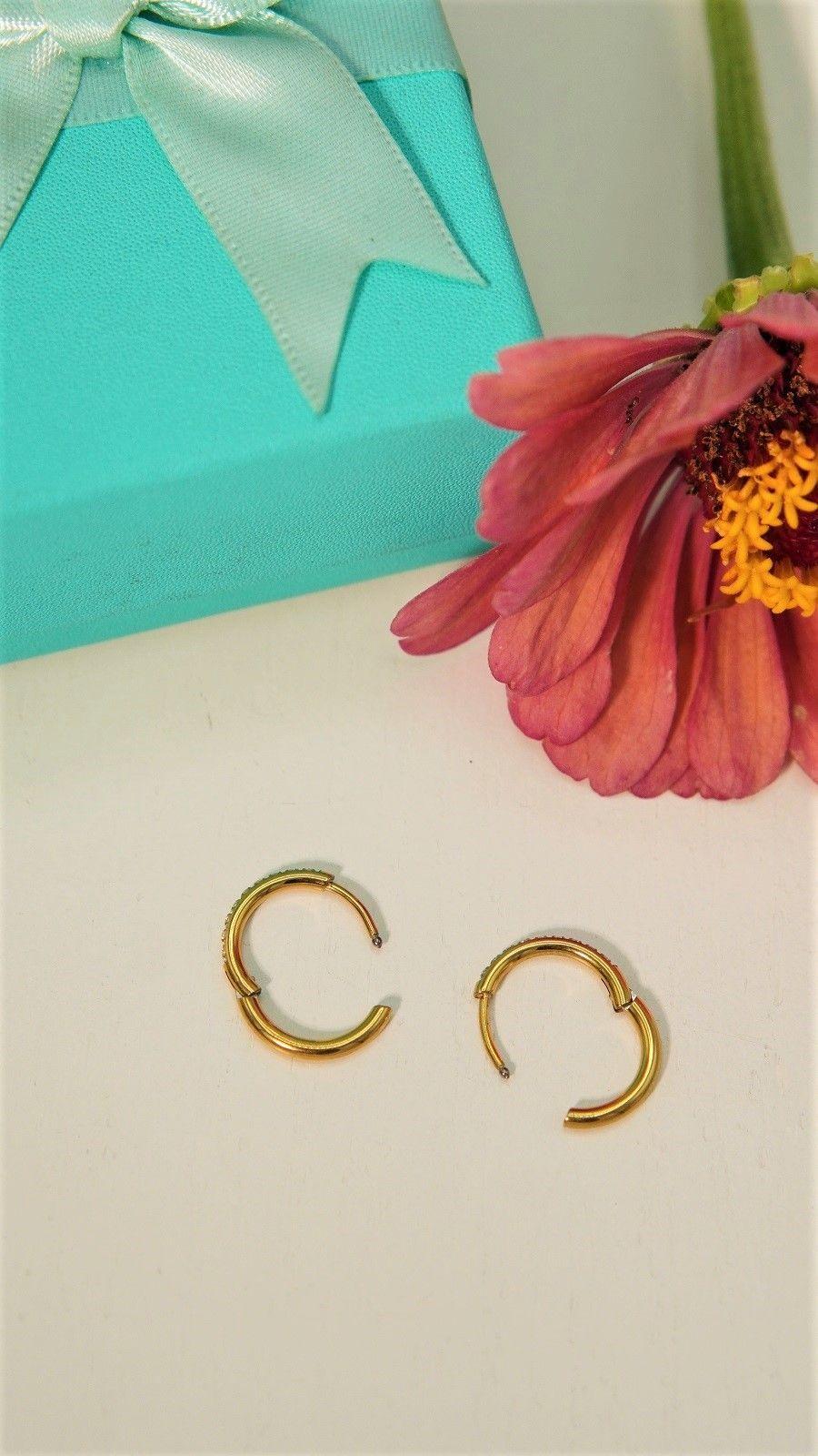 Argollas Aura Shine 12mm Titanio Astm F136 Chapado En Oro 18k-2