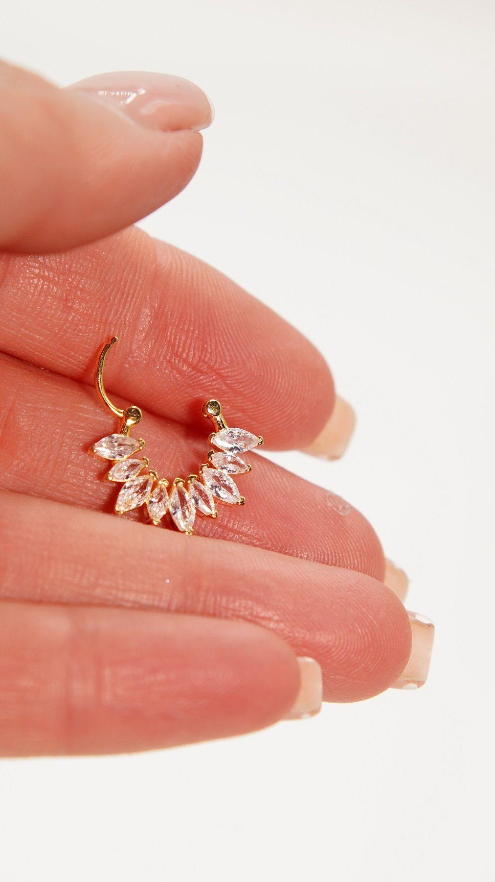 Piercing Septum daith every Sunrise Plata fina ley S925 Ba ado de oro 18k-4