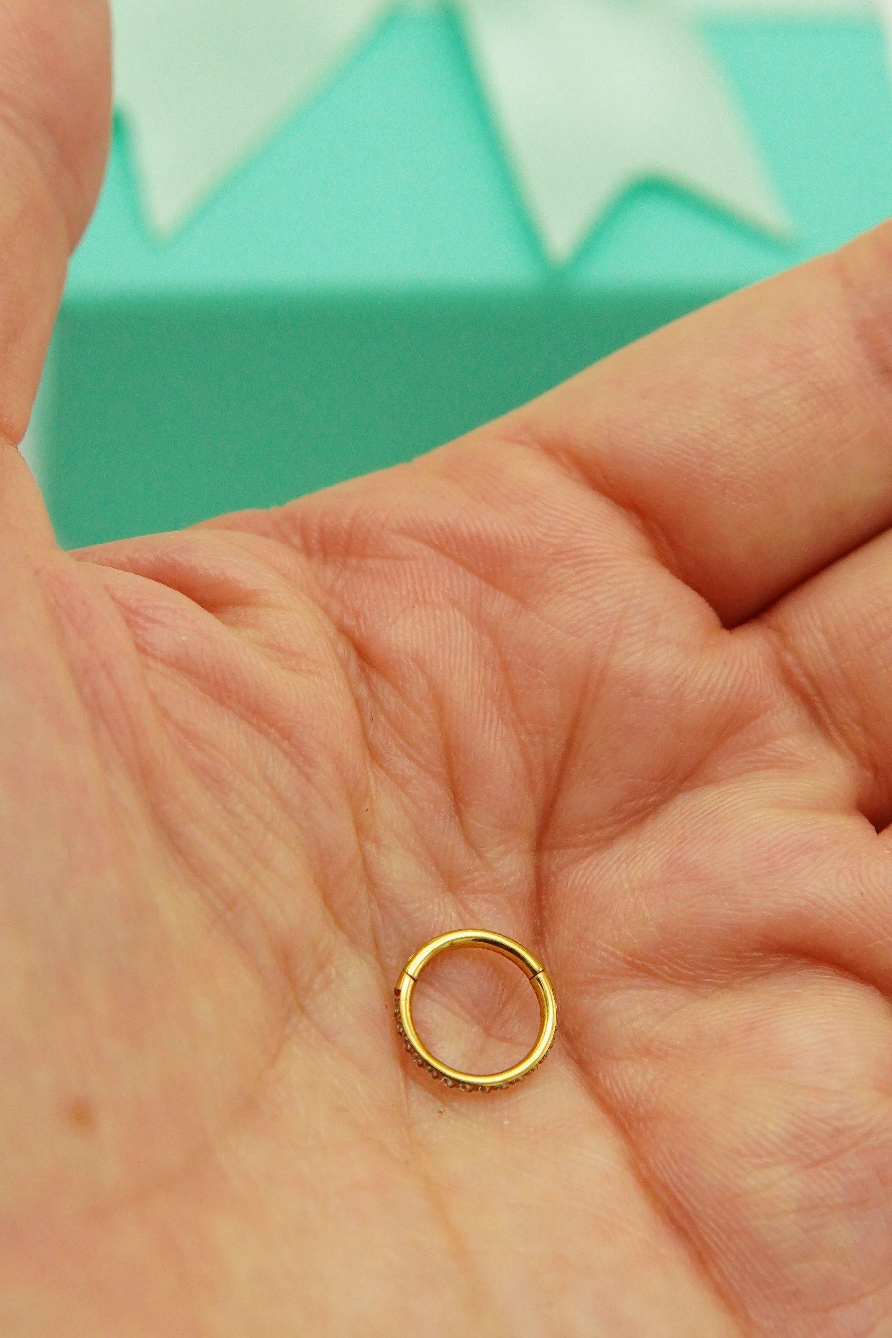 Piercing Septum 8mm Oreja Chapado En Oro Titanio Astm F136-4