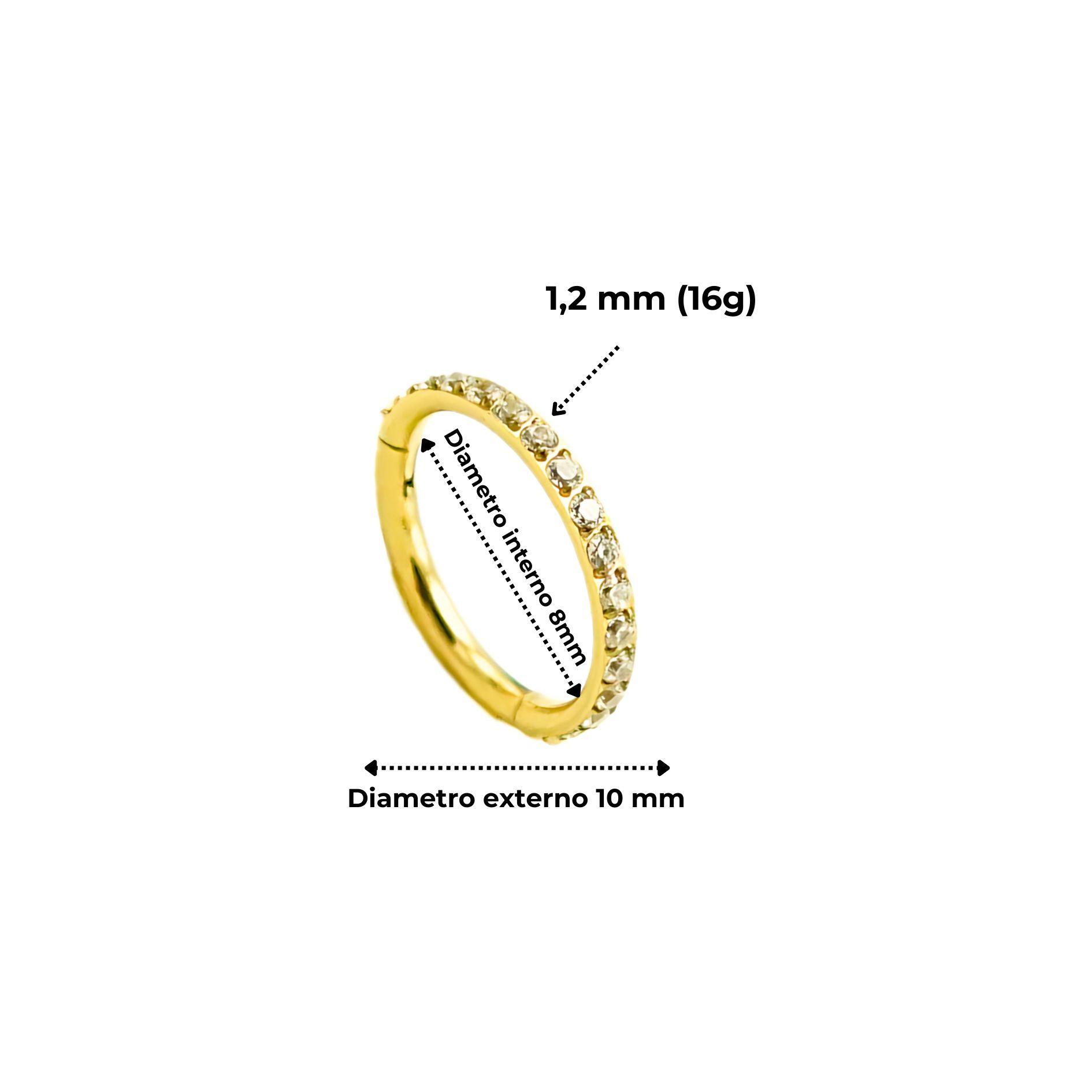 Piercing Septum 8mm Oreja Chapado En Oro Titanio Astm F136-8