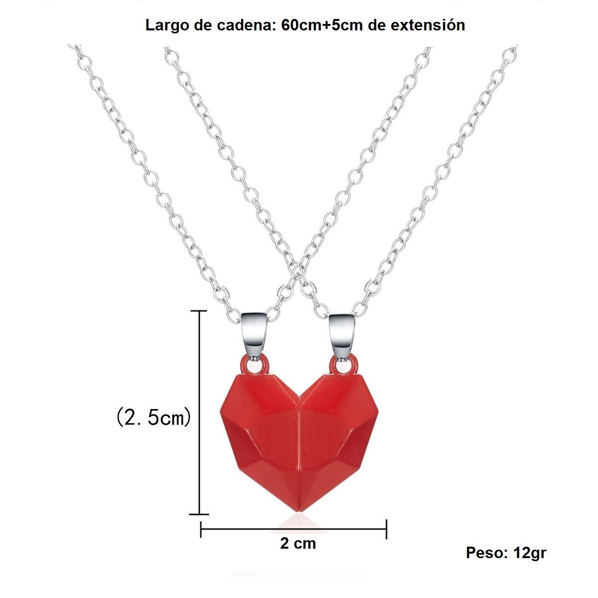 Colgante Doble Corazón Imantado Parejas, amigos-3
