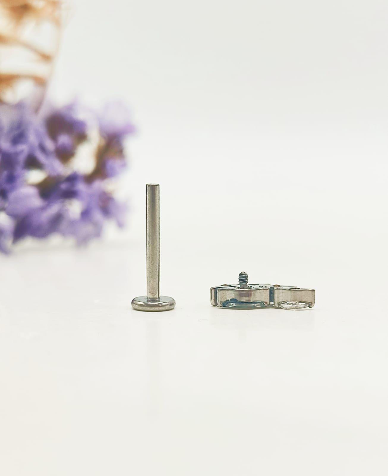 Piercing Labret Zirconia Astm F136 G23 Acero De Titanio Alas-6