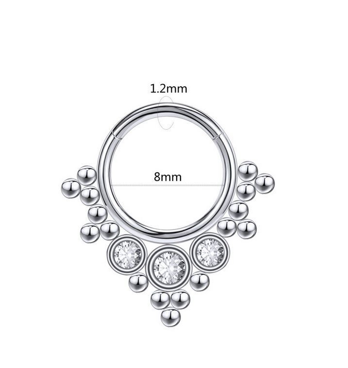 Septum Corona de Acero Tribal Funcional oreja, Tragus, Daith y nariz-1