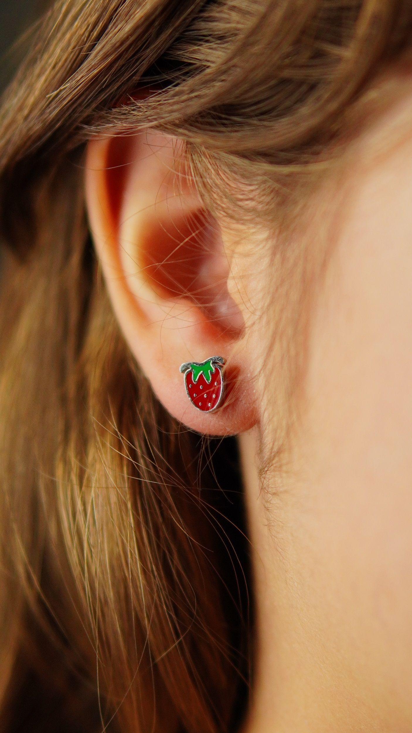 Aros de seguridad frutilla veraniega ni a fresa plateados-2