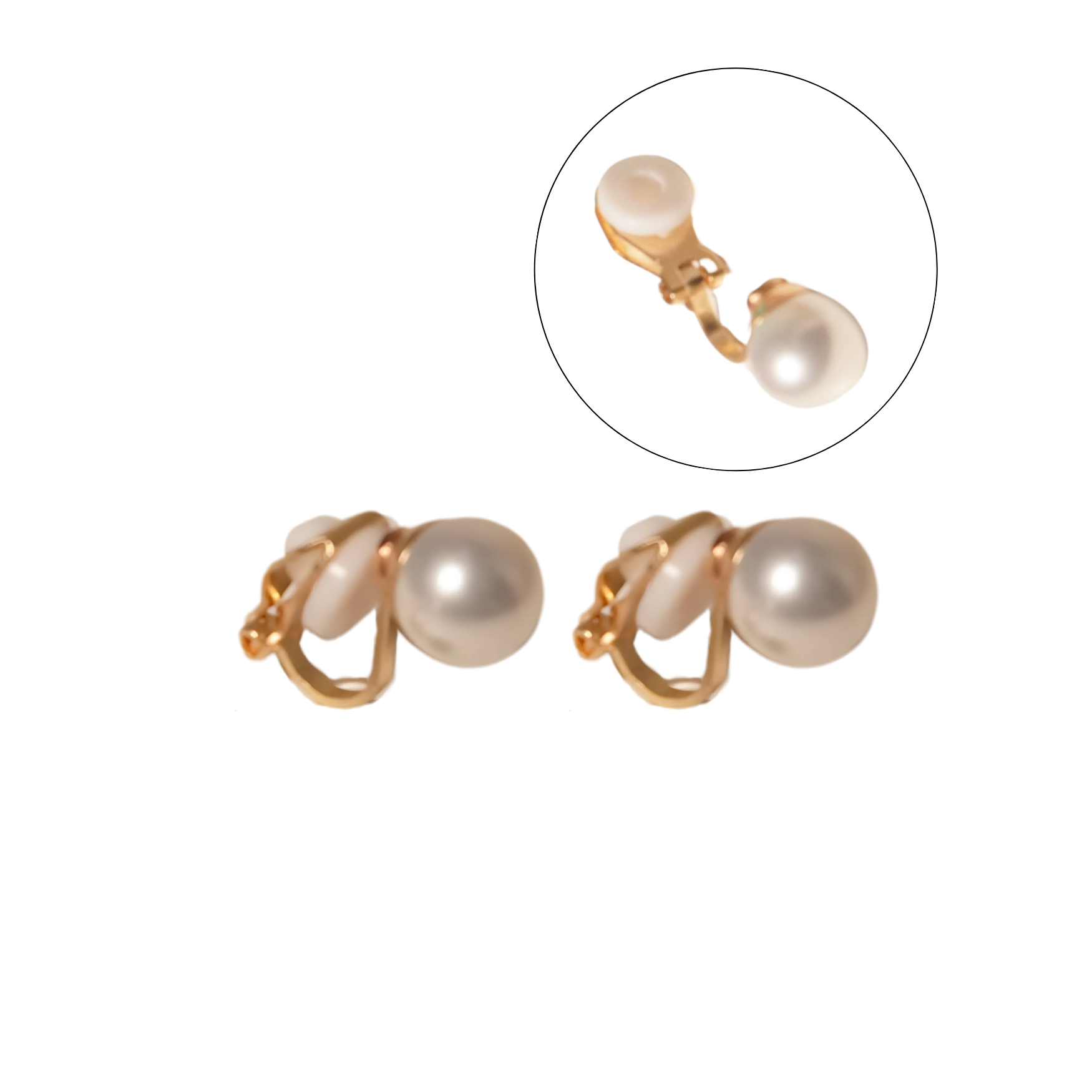 Aros perla 8mm sin perforaci n ba ado en oro 14k-0