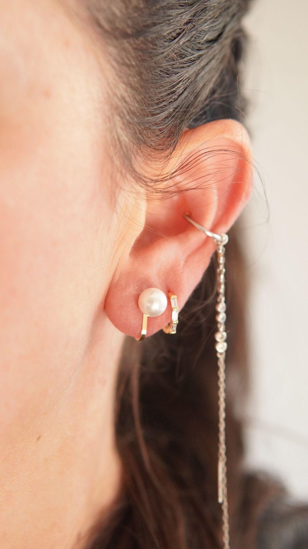 Aros perla 8mm sin perforaci n ba ado en oro 14k-2