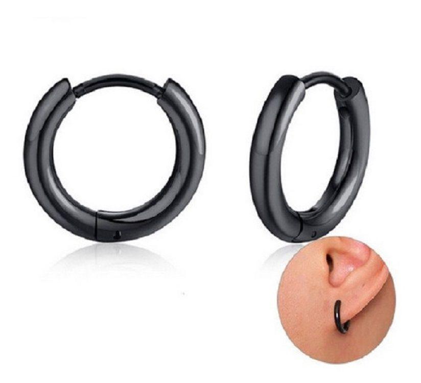 Argollas Huggies negras 10mm hipoalergenicas-2