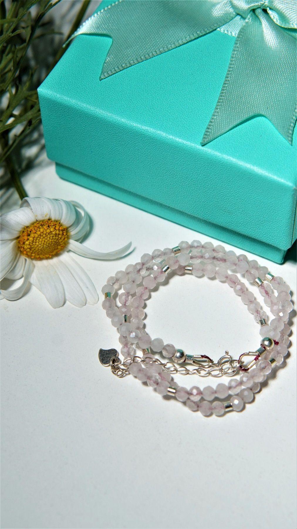 Collar gargantilla Cuarzo Rosa 4mm plata fina 925 Terranova-3