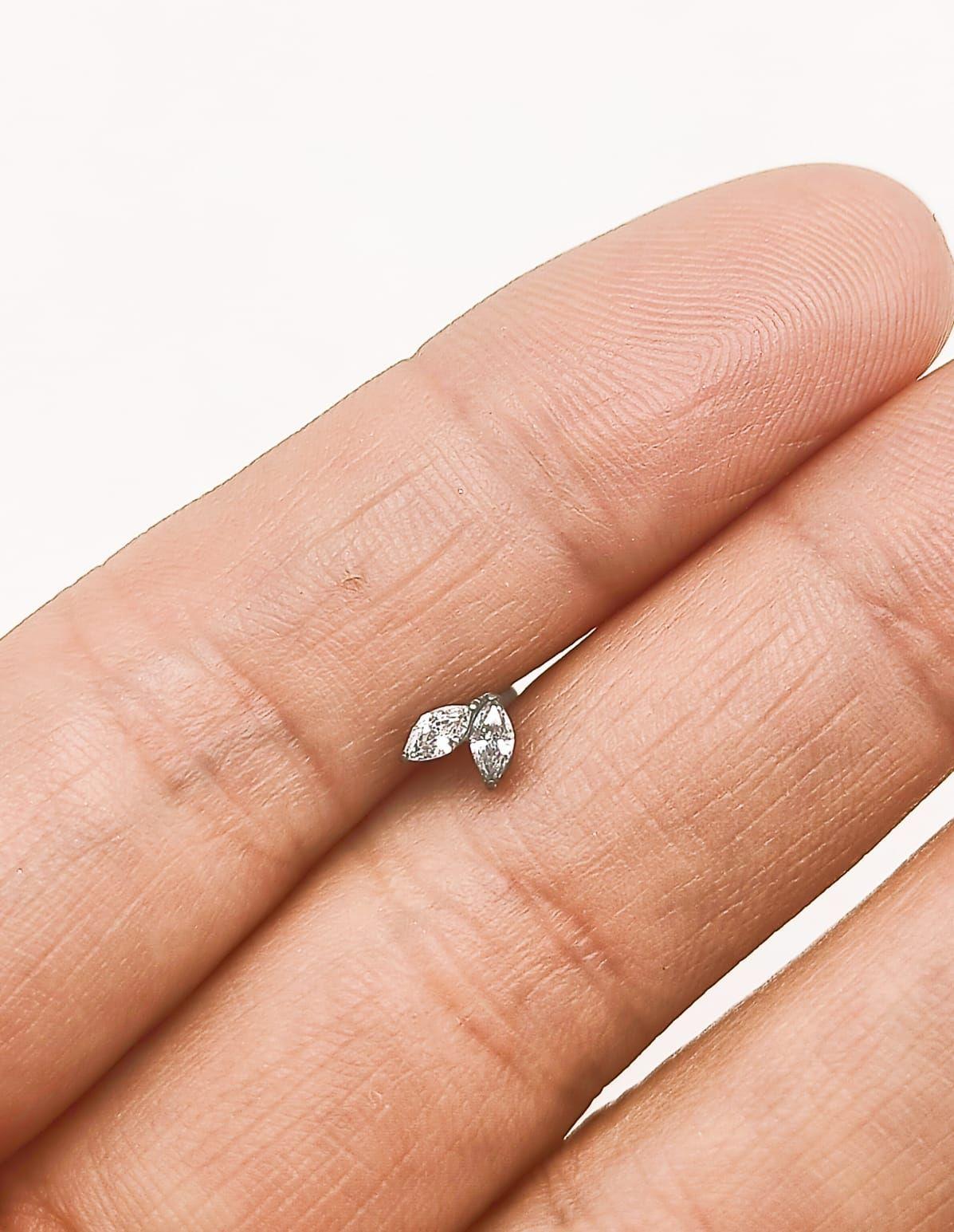 Piercing Labret Tragus F136 G23 Acero Titanio Hoja Circonio-4