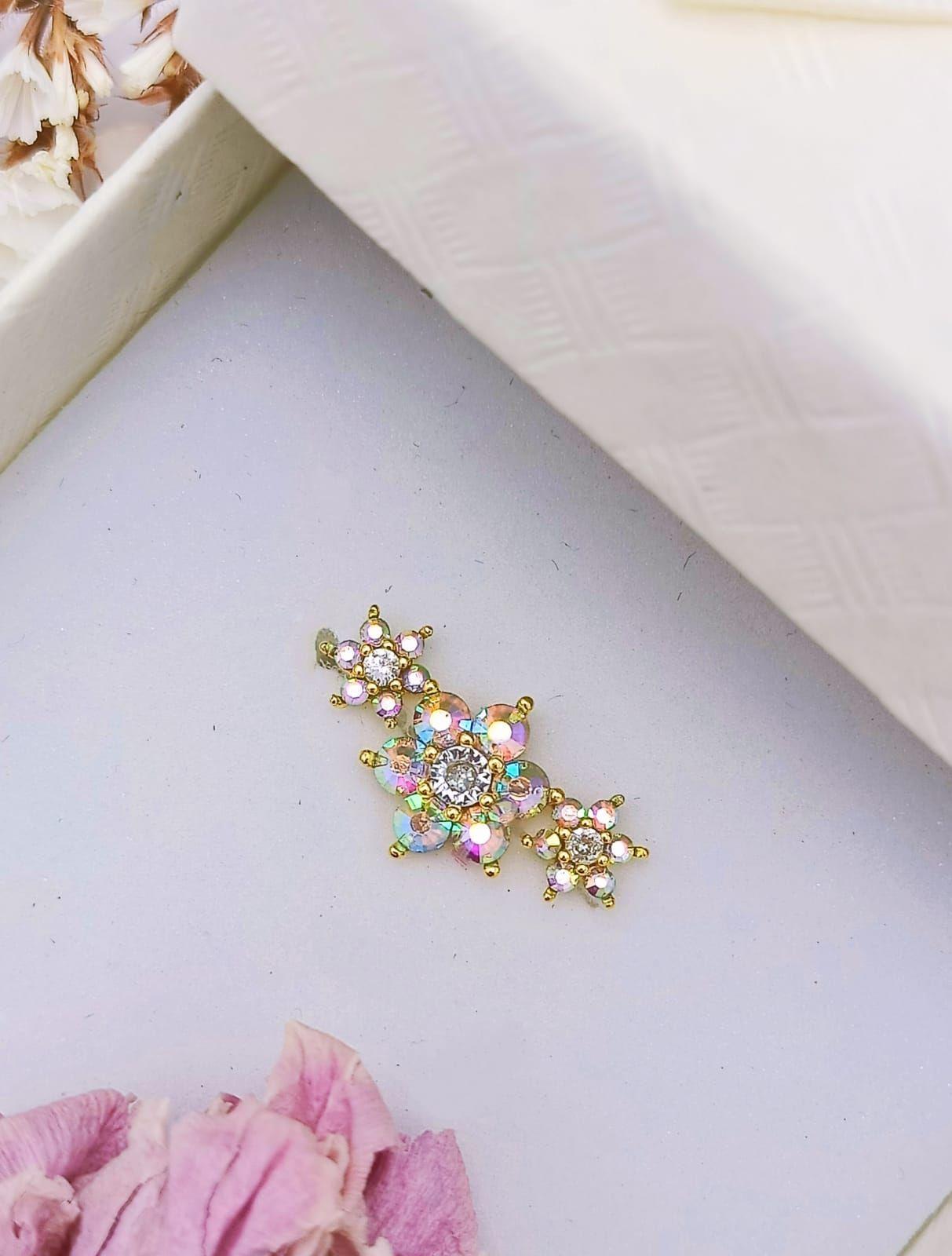 Piercing Labret modelo Elvira Plata S925 Trepador Chapado En Oro 18k -1