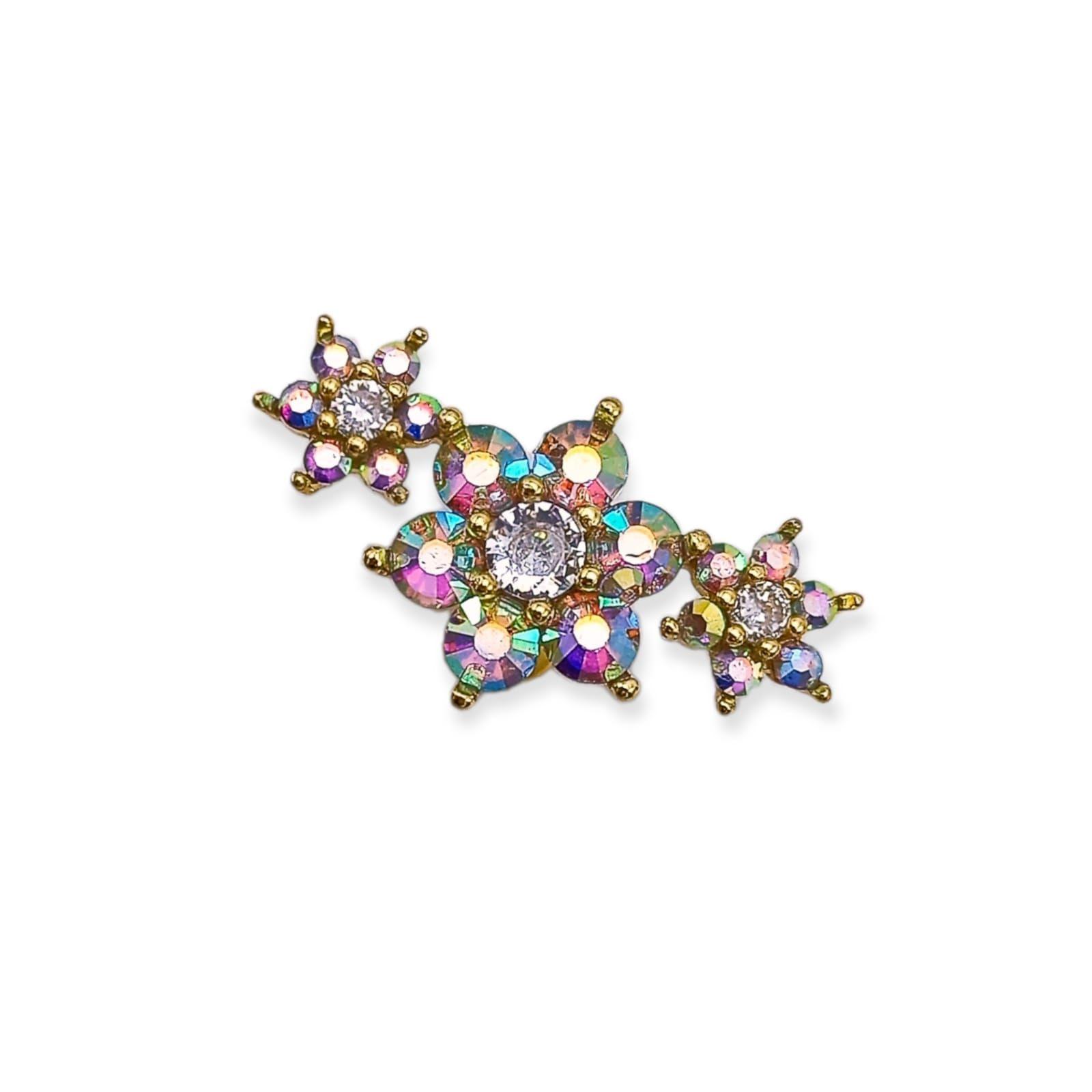 Piercing Labret modelo Elvira Plata S925 Trepador Chapado En Oro 18k -3
