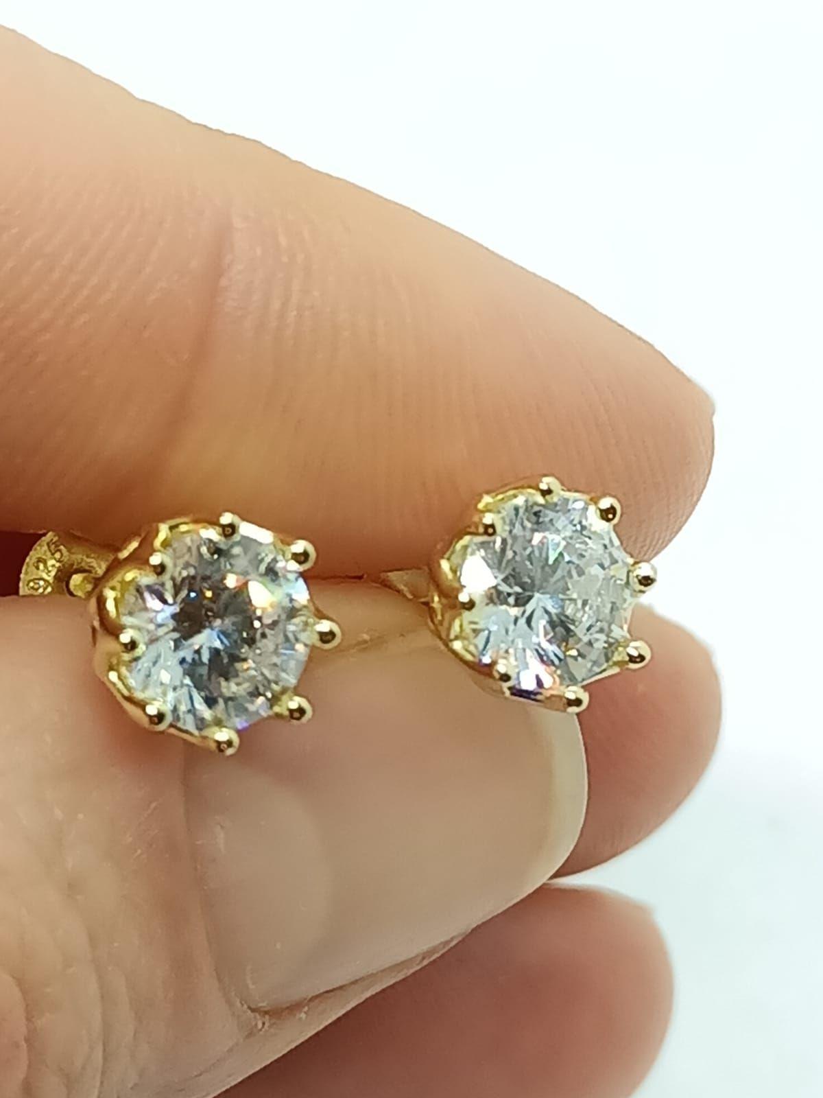 Aros Puntos de Luz Plata fina ley S925 baño de oro 18k-5