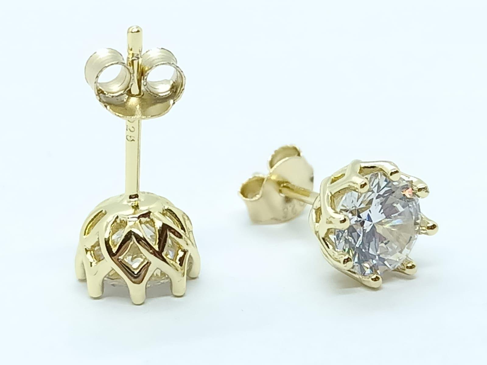 Aros Puntos de Luz Plata fina ley S925 baño de oro 18k-6