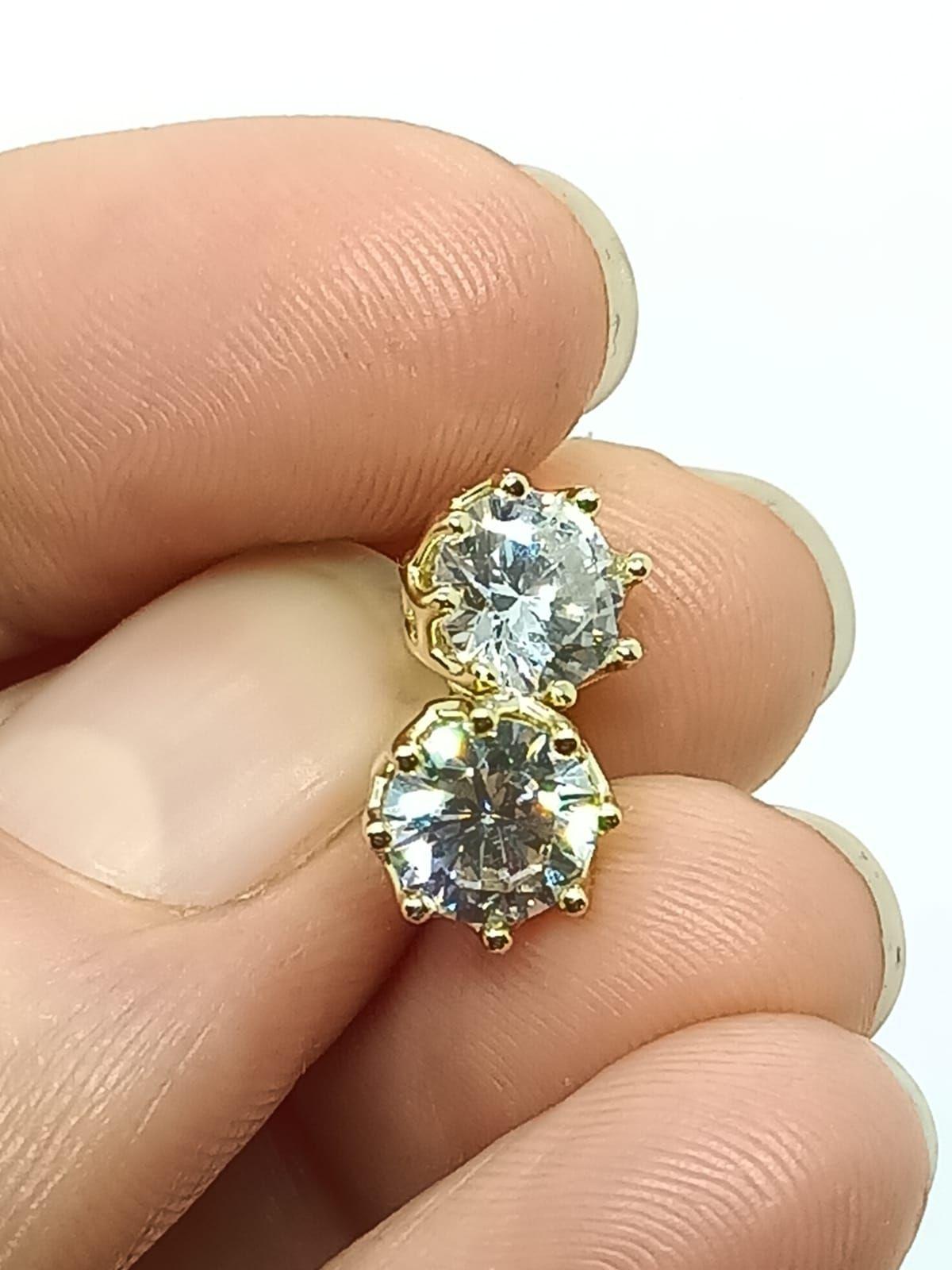 Aros Puntos de Luz Plata fina ley S925 baño de oro 18k-3