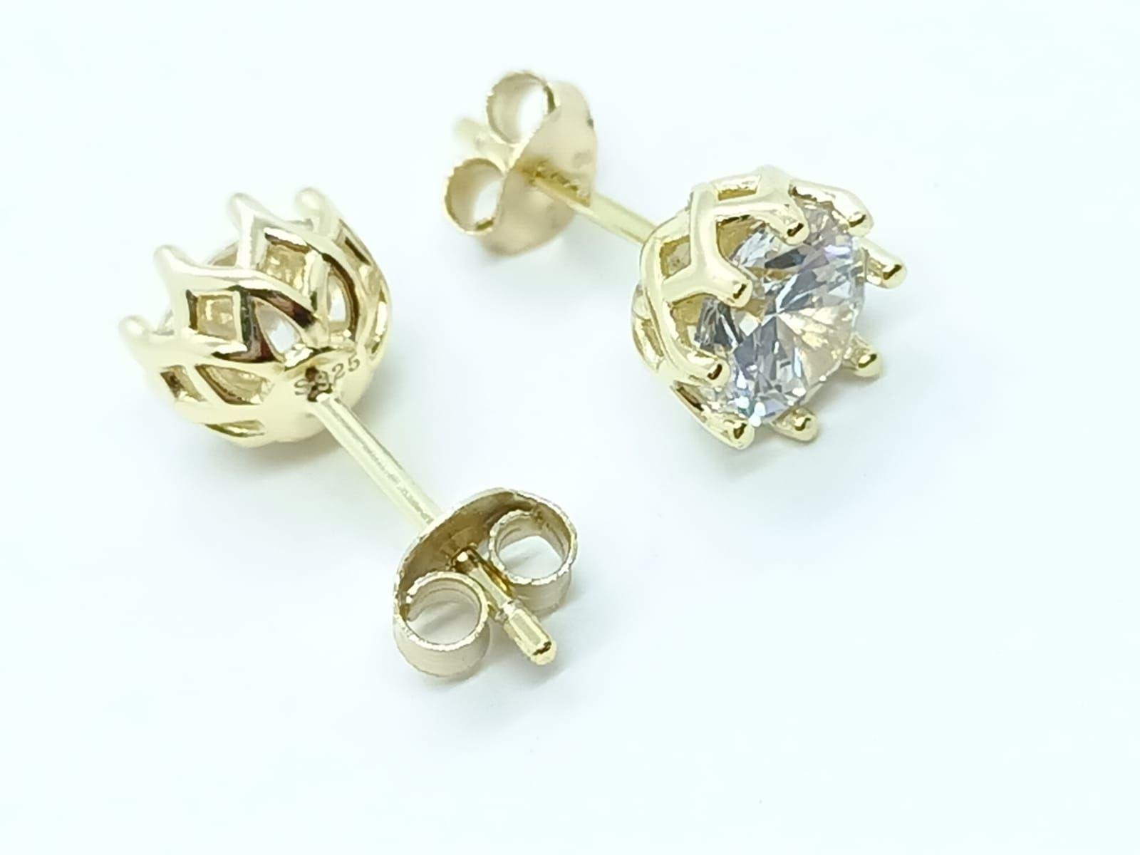 Aros Puntos de Luz Plata fina ley S925 baño de oro 18k-4