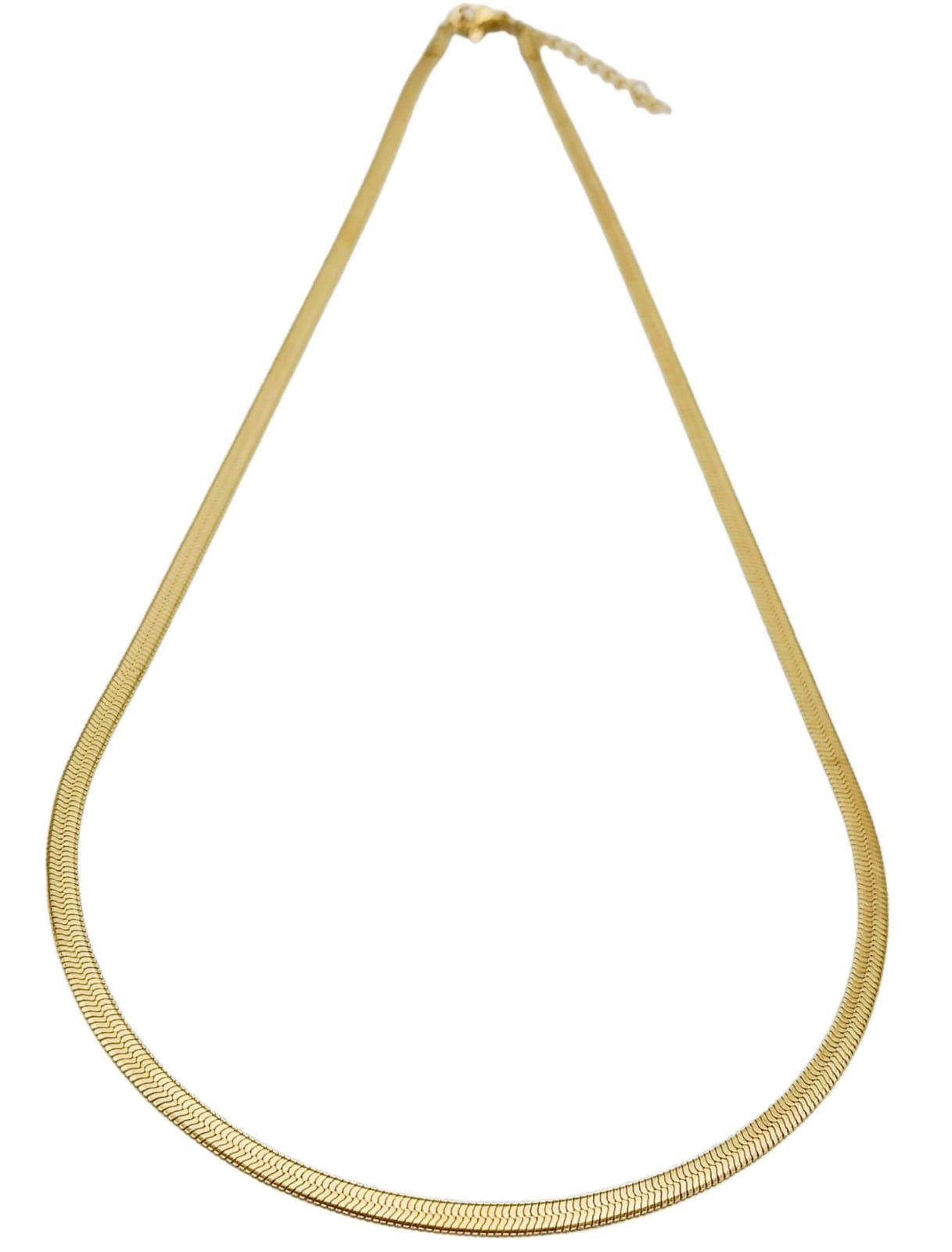 Colgante Cadena Tejido Serpiente 4mm Chapado En Oro 18kl-6