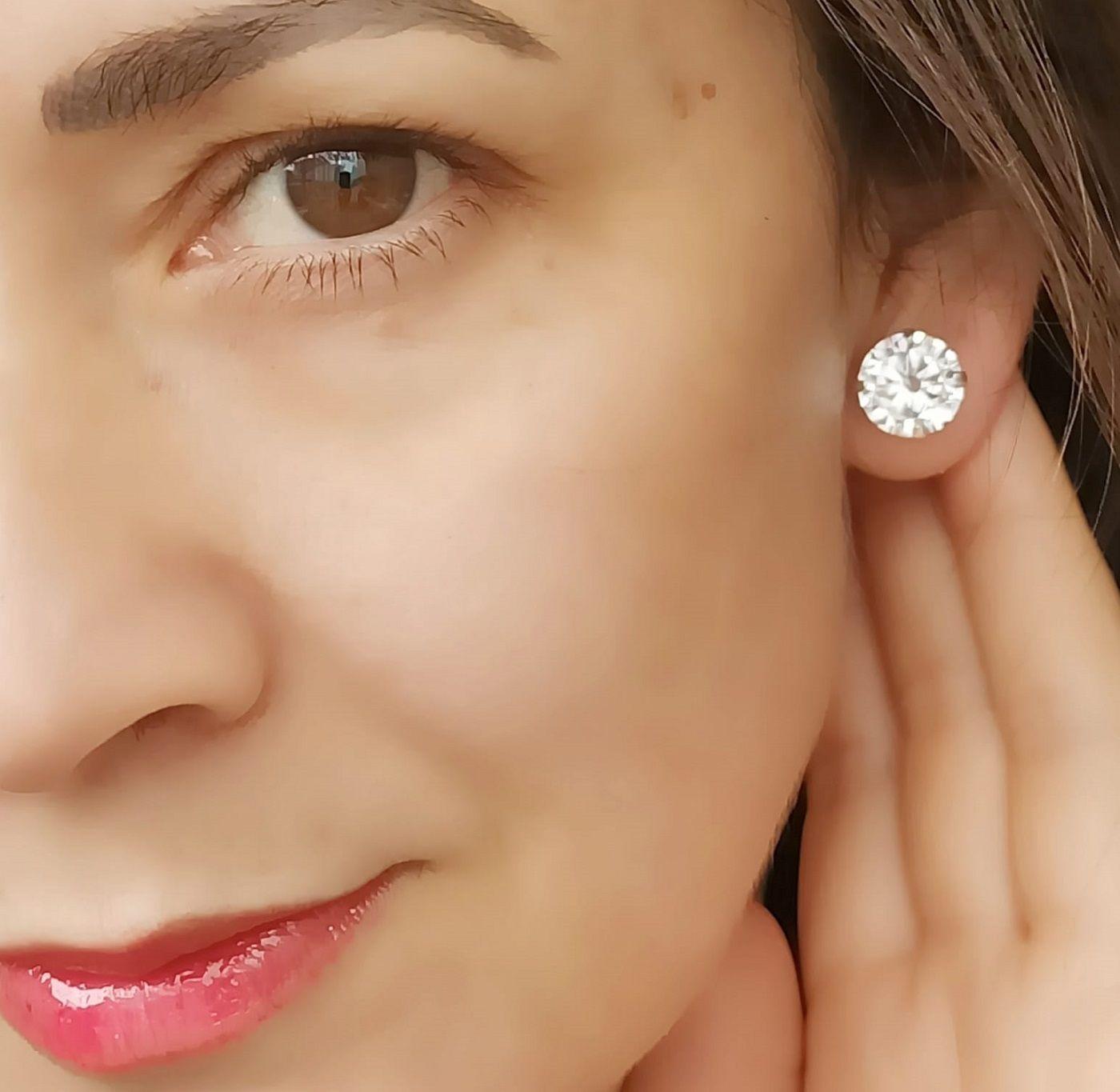 Pendientes Aretes Aros Puntos Luz En Plata 925 Zirconia 11mm-4