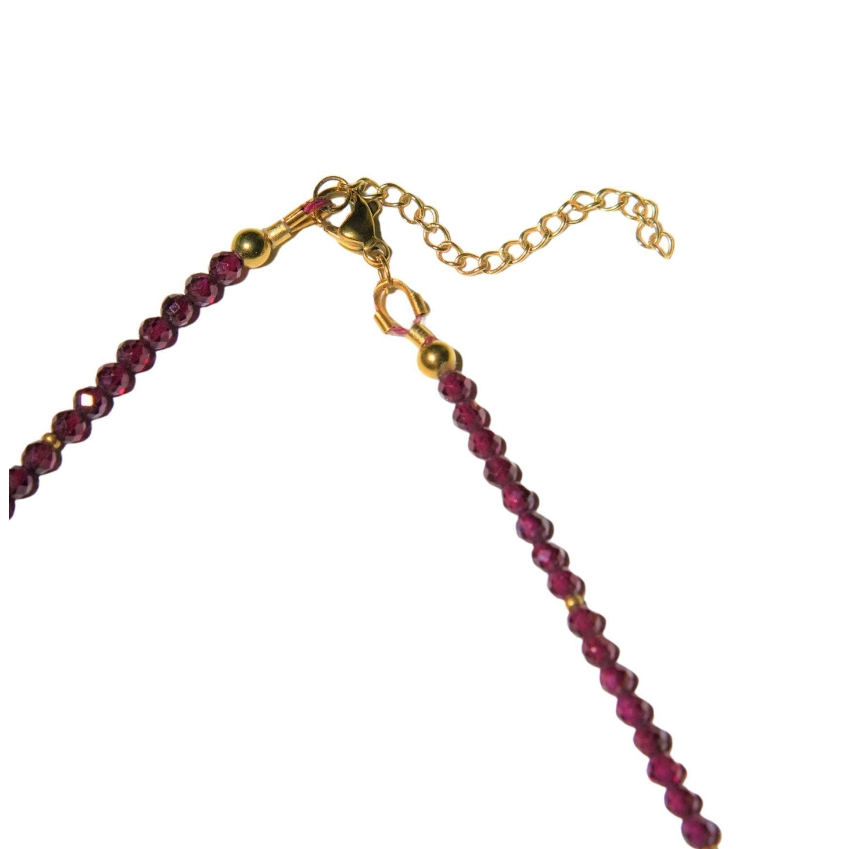 Collar gargantilla granate 4mm chapado en oro 18k Terranova-4