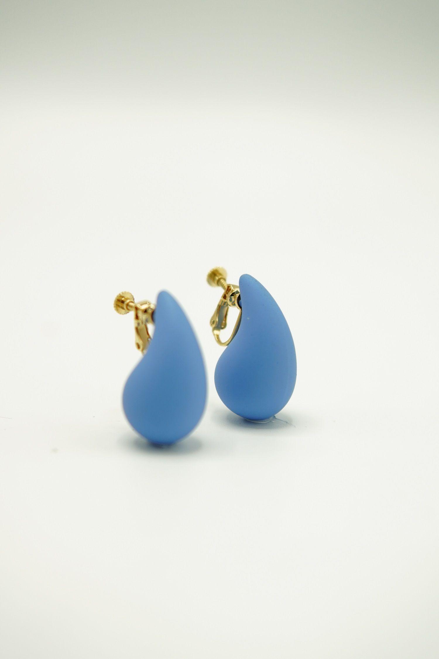 Aros Gota Azul Chapado En Oro 18k Earcuff Sin Perforacion-5