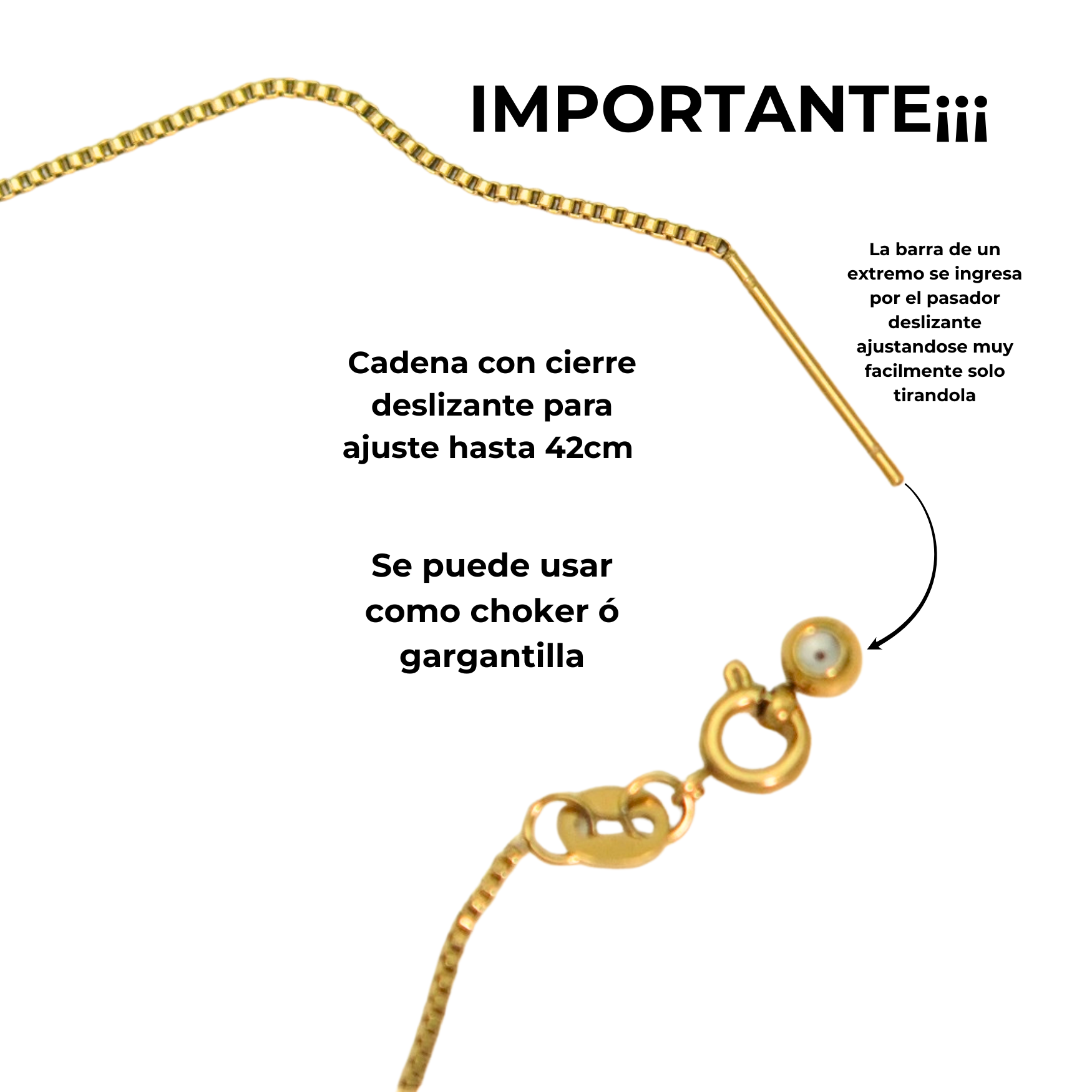 Collar ajustable Nerea perla de rio chapado en oro Riviere-2