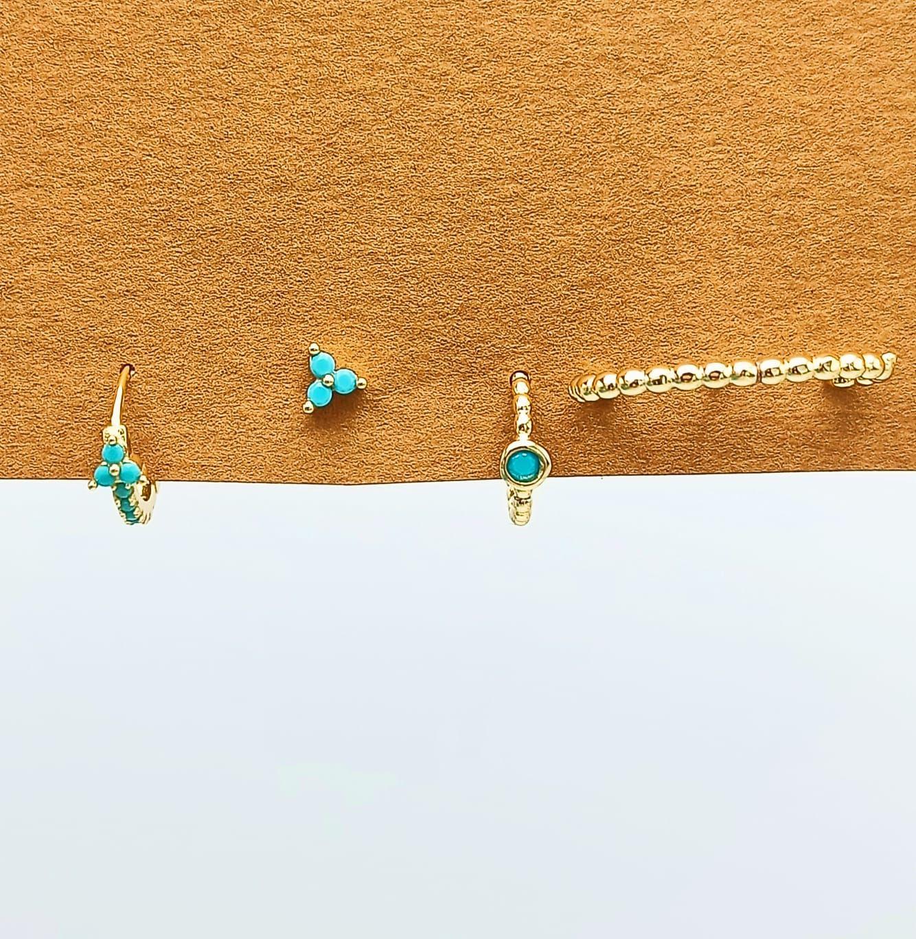 Set Conjunto Huggies modelo Aquarius chapados En Oro 18kl-2
