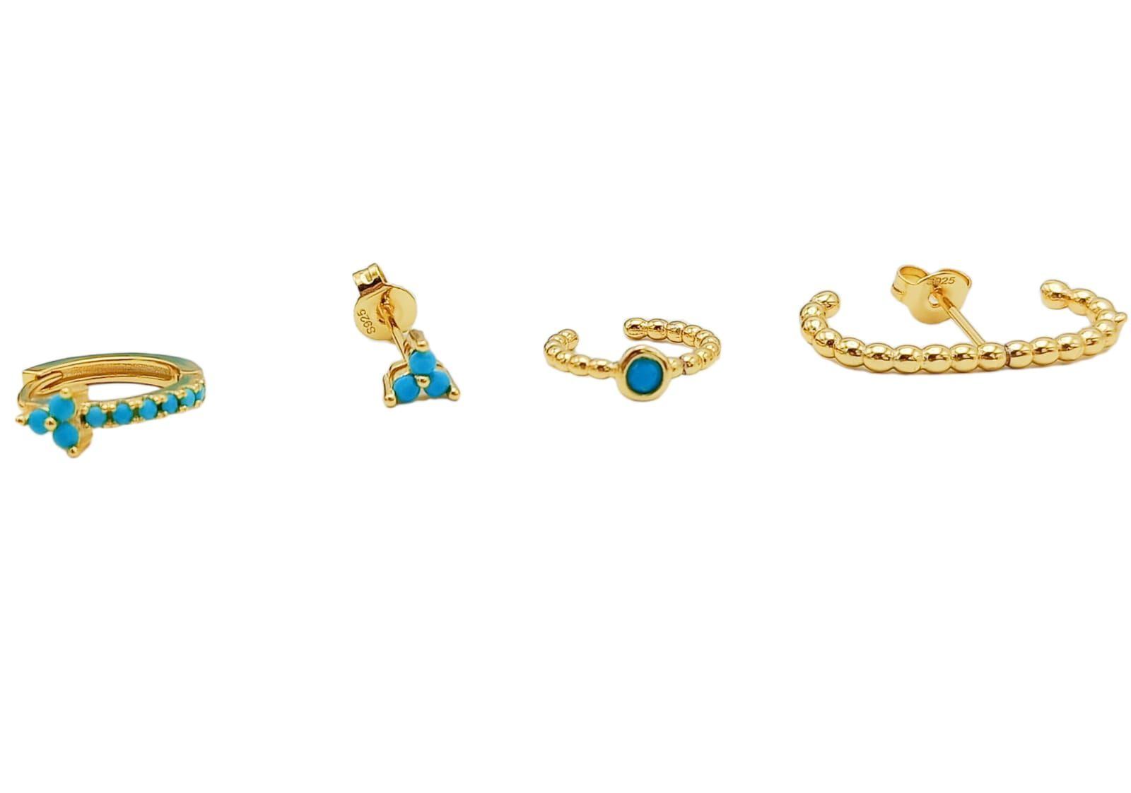 Set Conjunto Huggies modelo Aquarius chapados En Oro 18kl-5