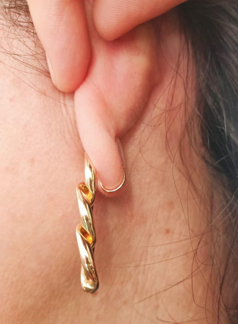 Aros Eslabones Chapado En Oro 18k Earcuff Sin Perforación-3