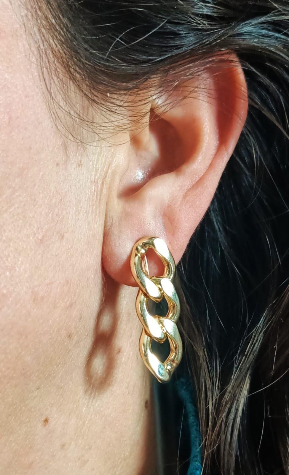 Aros Eslabones Chapado En Oro 18k Earcuff Sin Perforación-5