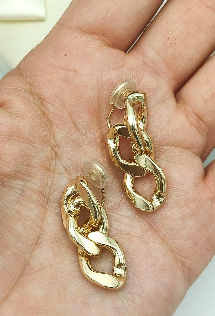 Aros Eslabones Chapado En Oro 18k Earcuff Sin Perforación-6