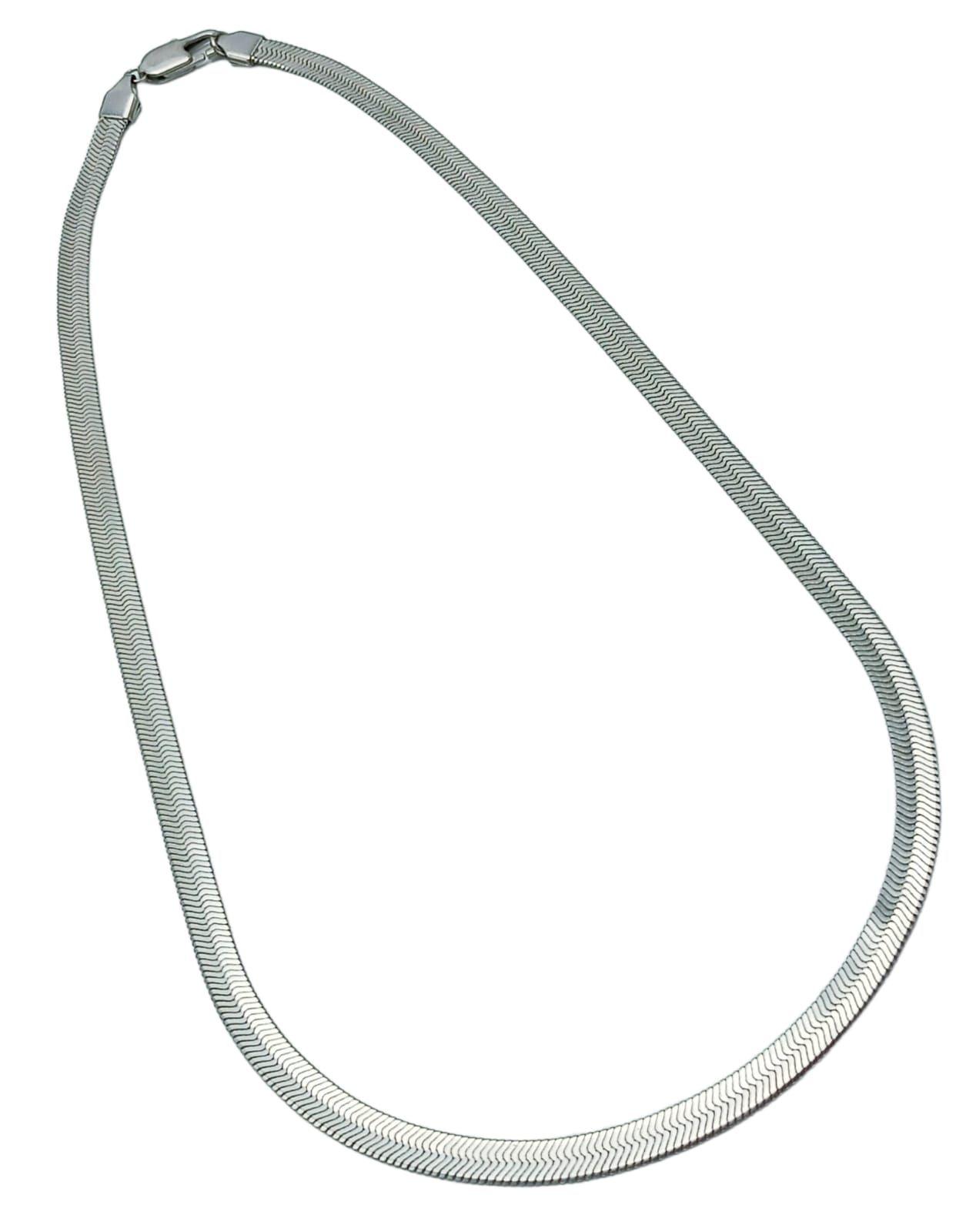 Colgante Cadena Tejido Serpiente Plateado Hipoalergénico-6